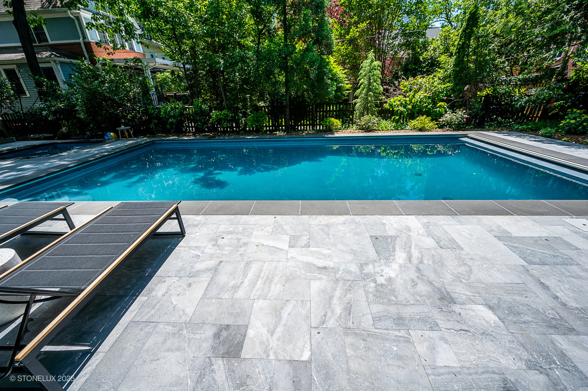 Urban Serenity Pool Project: Aegean Grey Marble & Black Basalt in